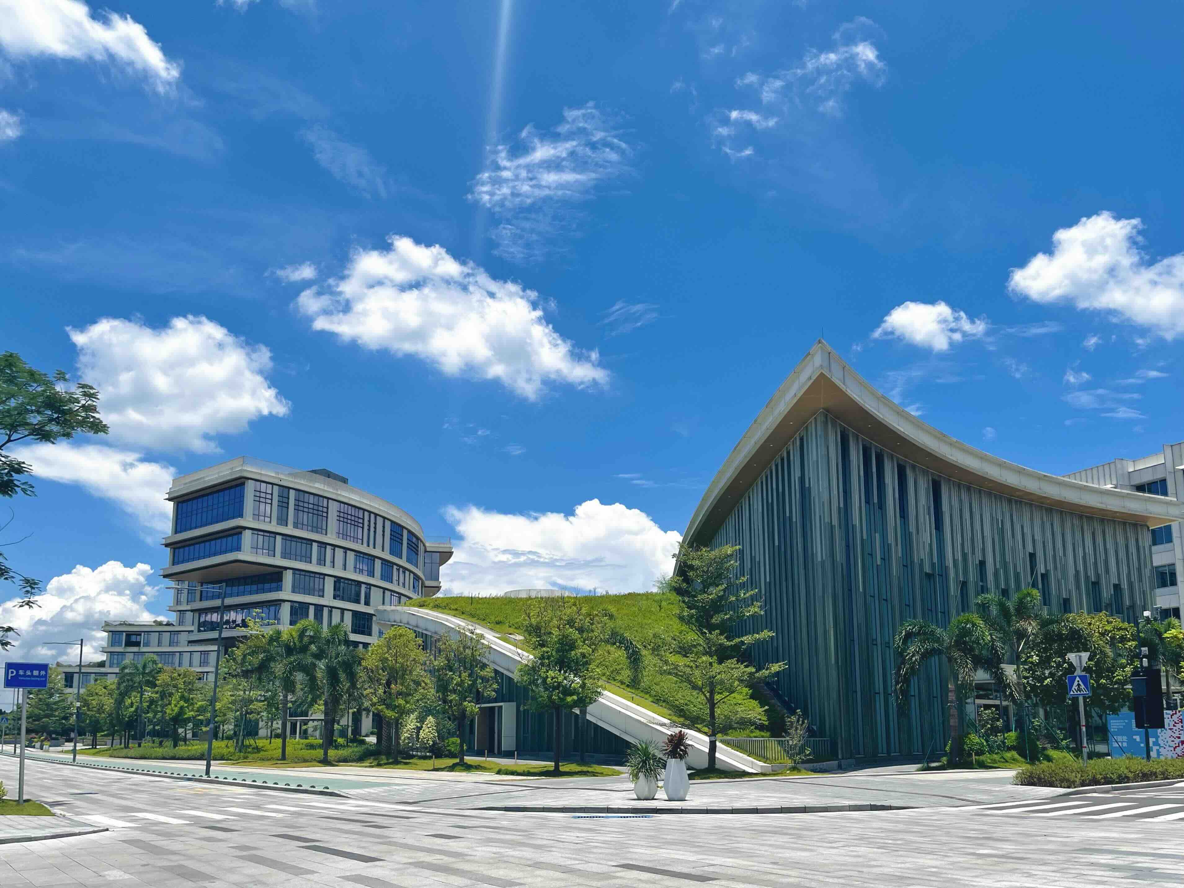 HKUST Guangzhou campus under a blue sky