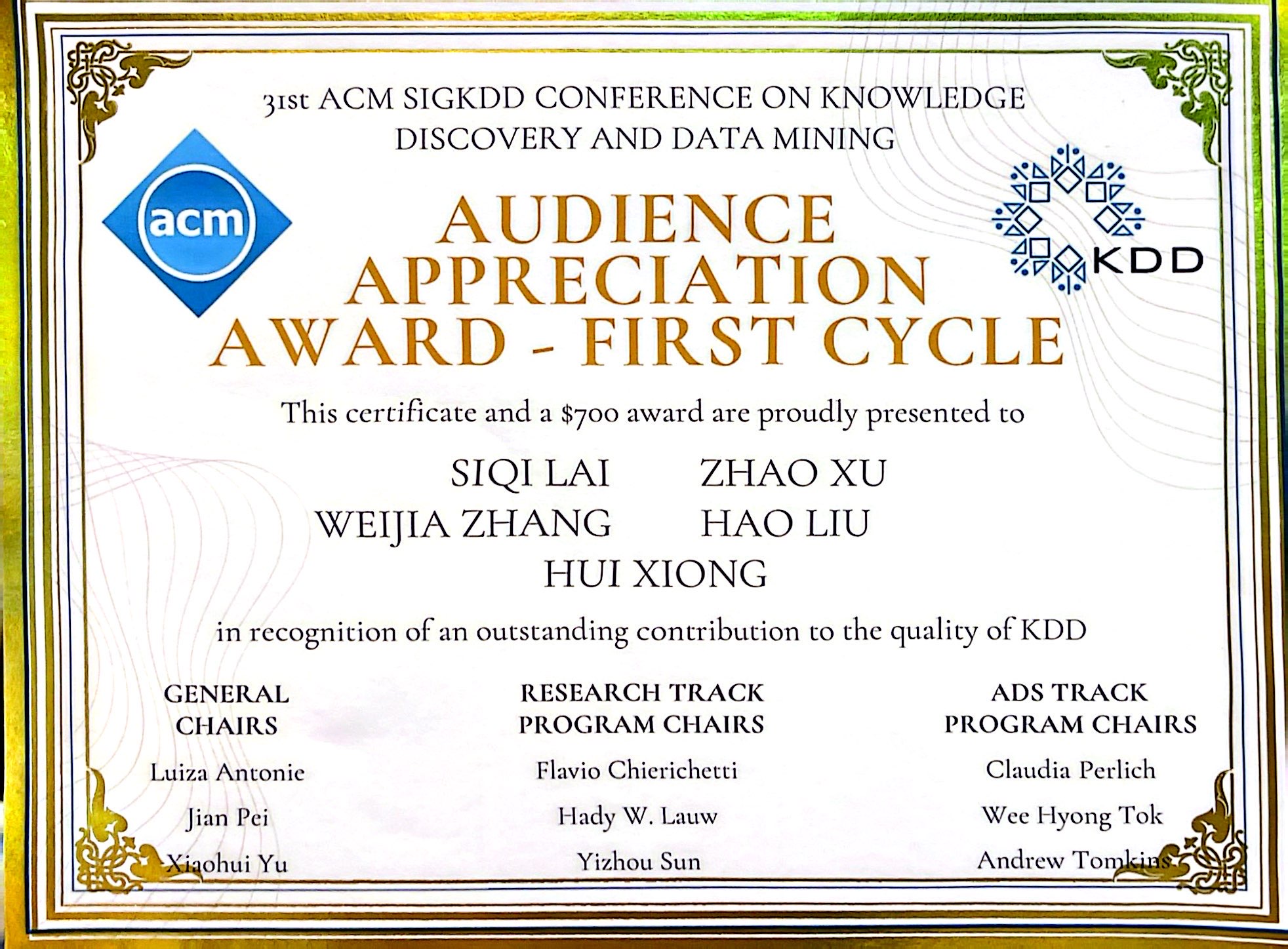 KDD Certificate